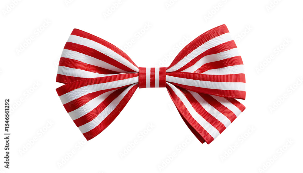 Naklejka premium Red and white striped bow 