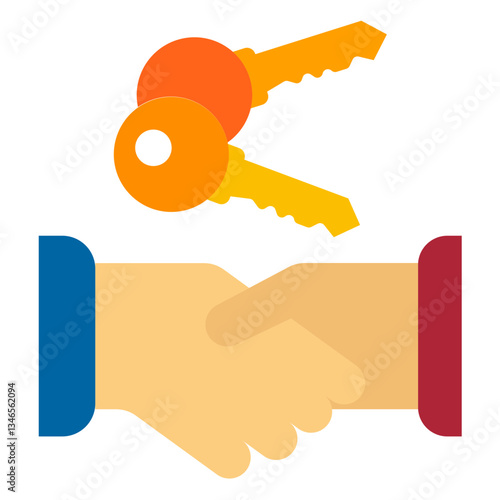 Handing Over Keys Vector Design Icon Style