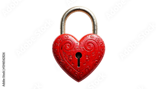 red heart shaped padlock 