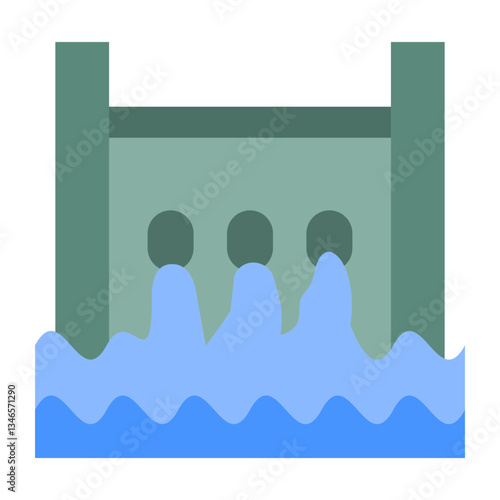 Hydropower Vector Design Icon Style