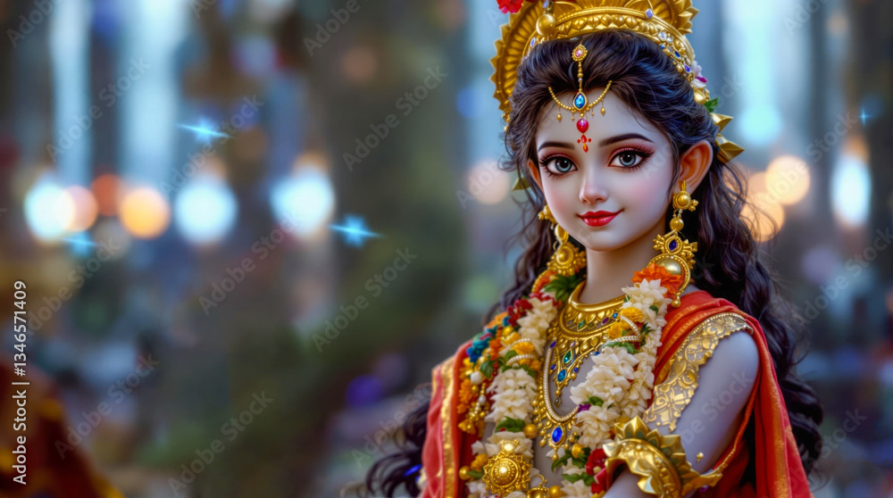 elegant indian goddess with traditional attire, celestial beauty, divine feminine energy, hindu mythology, spiritual radiance, festive celebration, cultural art elegant indian goddess with traditional attire, celestial beauty, divine feminine energy, hindu mythology, spiritual radiance, festive celebration, cultural art