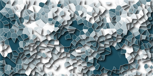 Abstract 3d rendering of triangulated surface. Voronoi diagram background. Seamless pattern with 3d shapes vector Vintage Quartz surface white. Colorful polygonal design consist of triangles.