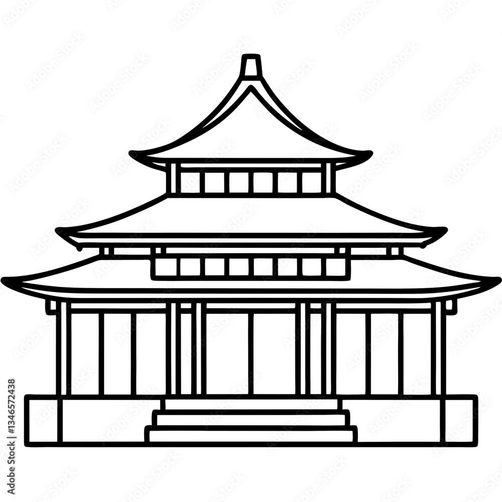 Simple sketch of a house in vector style, featuring a roof, door, windows, and a wooden design, representing a cozy home with a modern touch Simple sketch of a house in vector style, featuring a roof, door, windows, and a wooden design, representing a cozy home with a modern touch