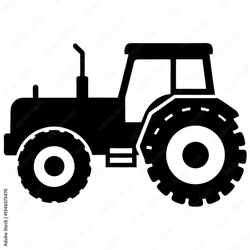 Obraz premium Red tractor on a white background isolated with farm and agricultural equipment
