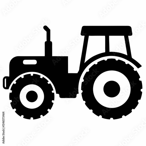 Red tractor on a white background isolated with farm and agricultural equipment