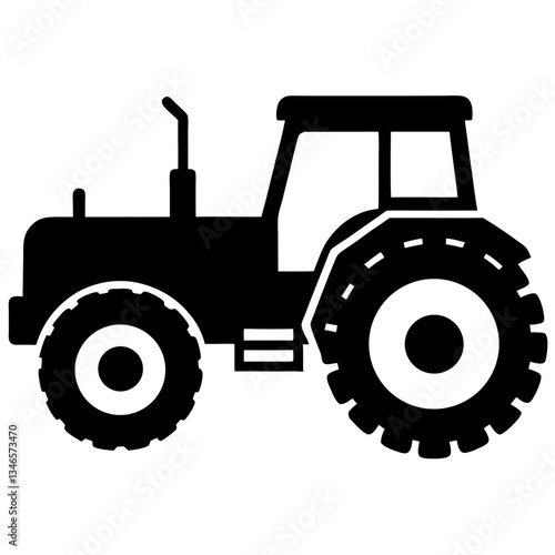 Red tractor on a white background isolated with farm and agricultural equipment