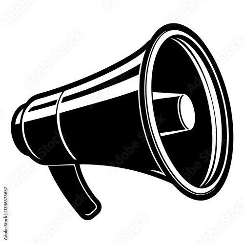 Vector illustration of a red megaphone icon for communication and announcements