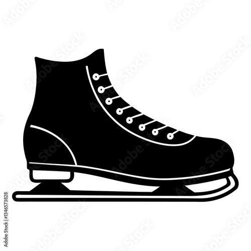 White ice hockey skates isolated on white background with leather boots and blades