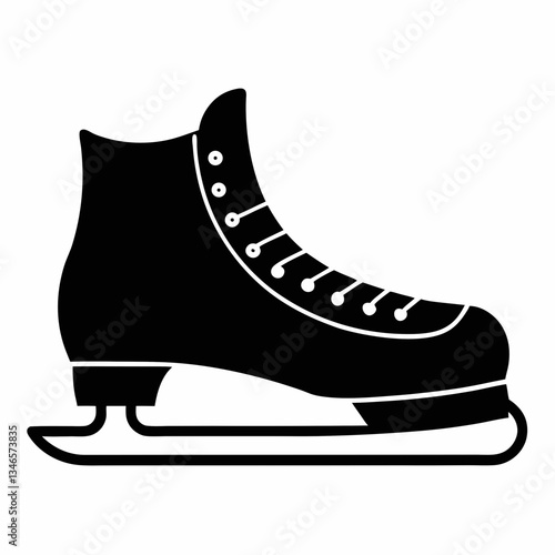 White ice hockey skates isolated on white background with leather boots and blades