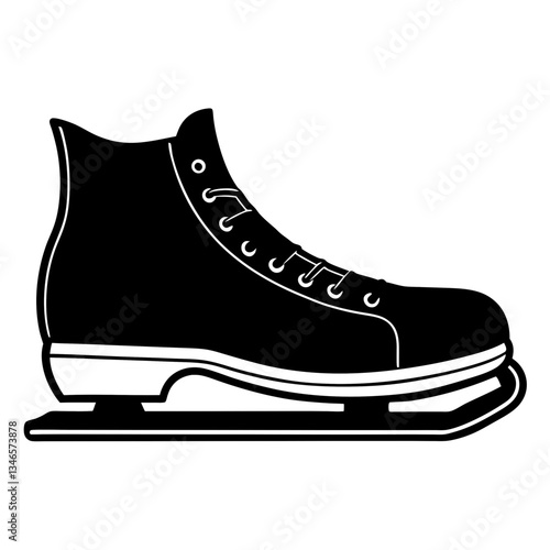 White ice hockey skates isolated on white background with leather boots and blades