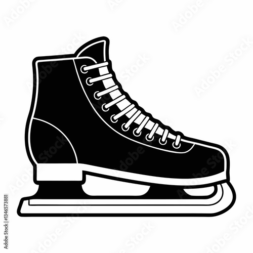 White ice hockey skates isolated on white background with leather boots and blades