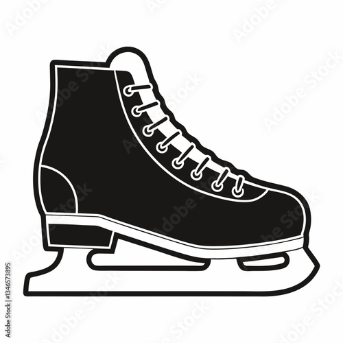 White ice hockey skates isolated on white background with leather boots and blades