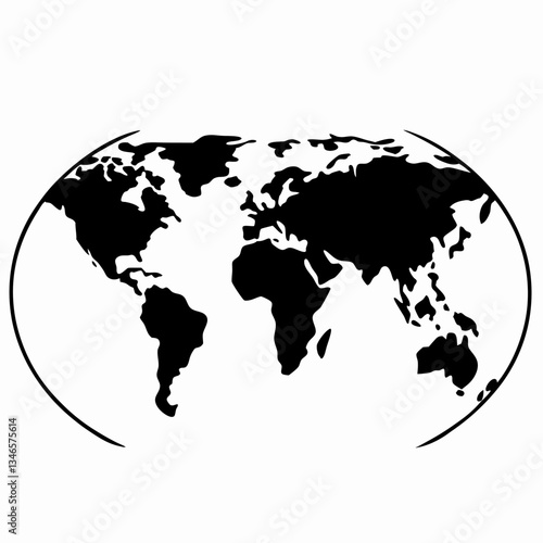 World map vector illustration on a black background