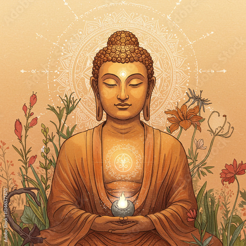 Meditating Buddha Under the...
