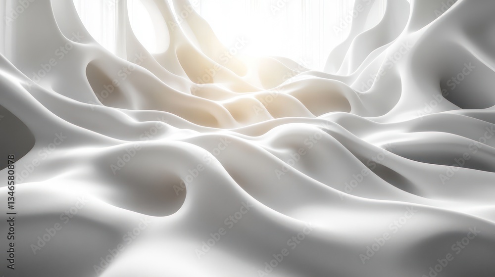 Obraz premium White Fabric Flowing Abstract Texture Background