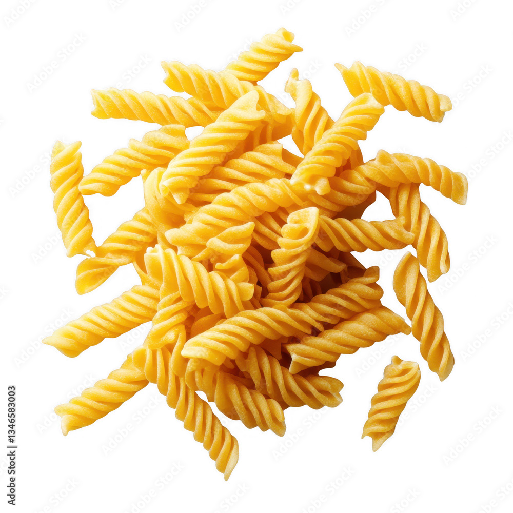A pile of uncooked pasta arranged artistically on a black background for culinary and food photography A pile of uncooked pasta arranged artistically on a black background for culinary and food photography