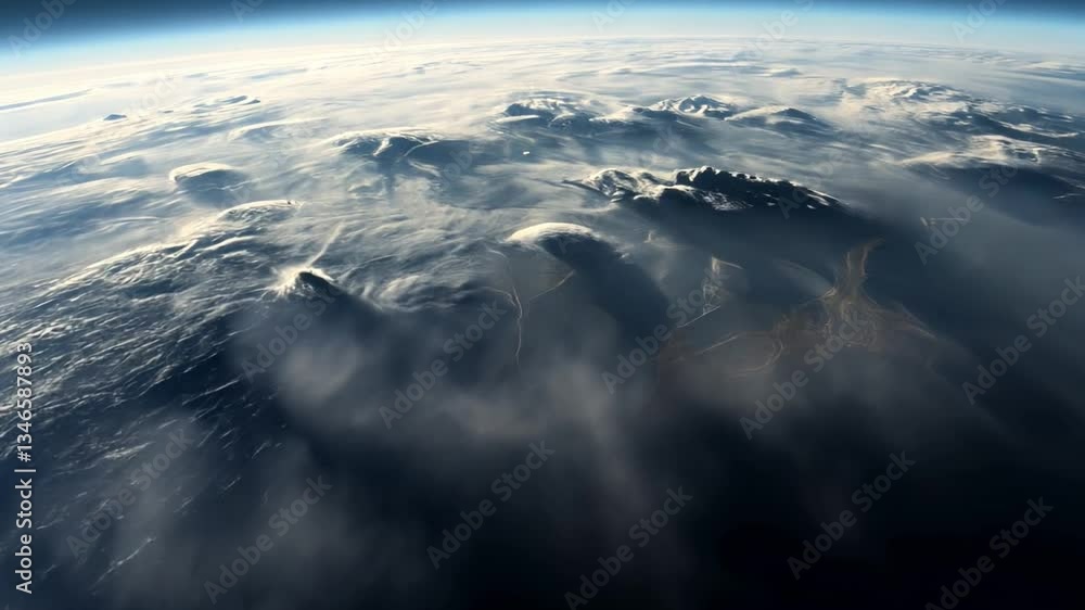 Stunning Aerial View of Earth from Space Capturing Clouds, Mountain Ranges, and the Vastness of the Atmosphere in a Breathtaking Perspective Stunning Aerial View of Earth from Space Capturing Clouds, Mountain Ranges, and the Vastness of the Atmosphere in a Breathtaking Perspective