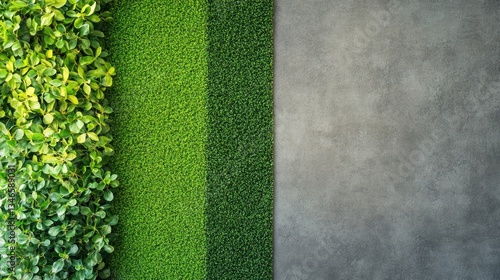 Obraz na płótnie Artificial grass installation with a color guide showing available green tones w salonie