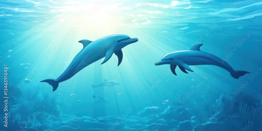 Graceful Dolphins in Motion Banner
