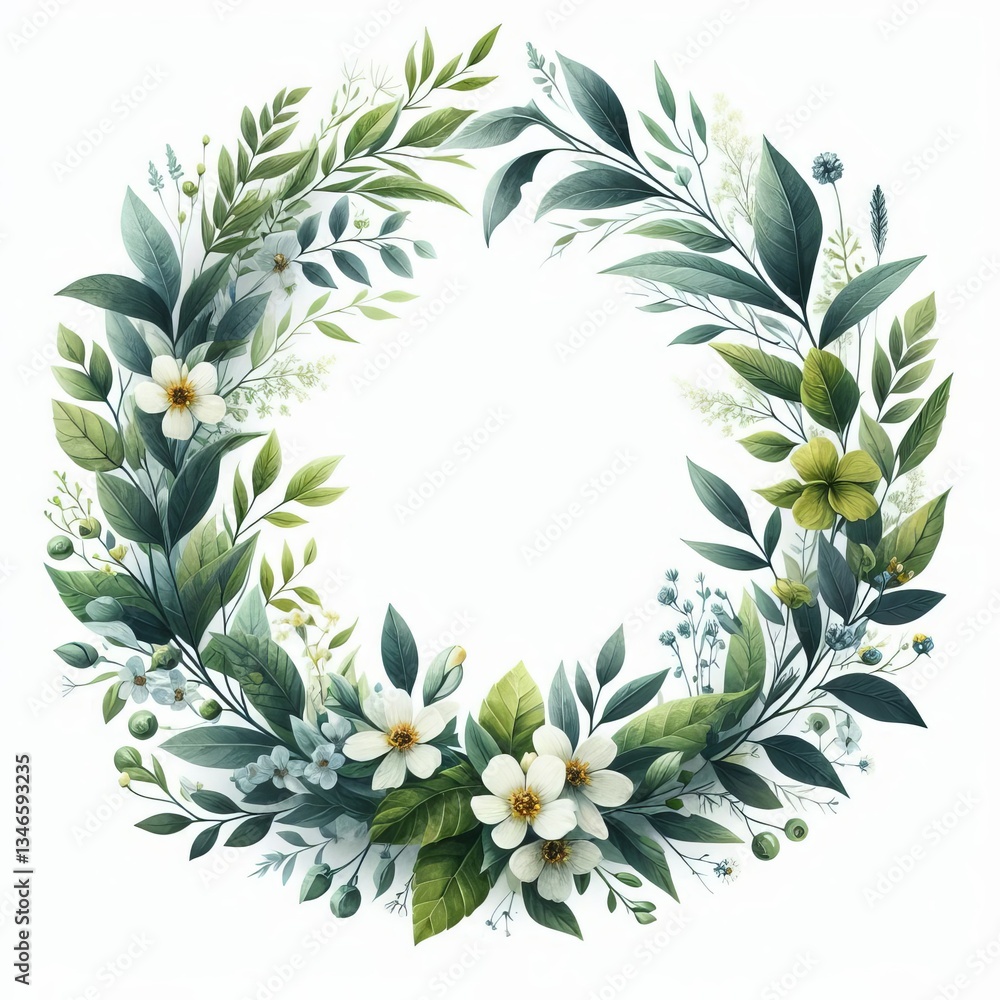 ilustración corona de flores ilustración corona de flores