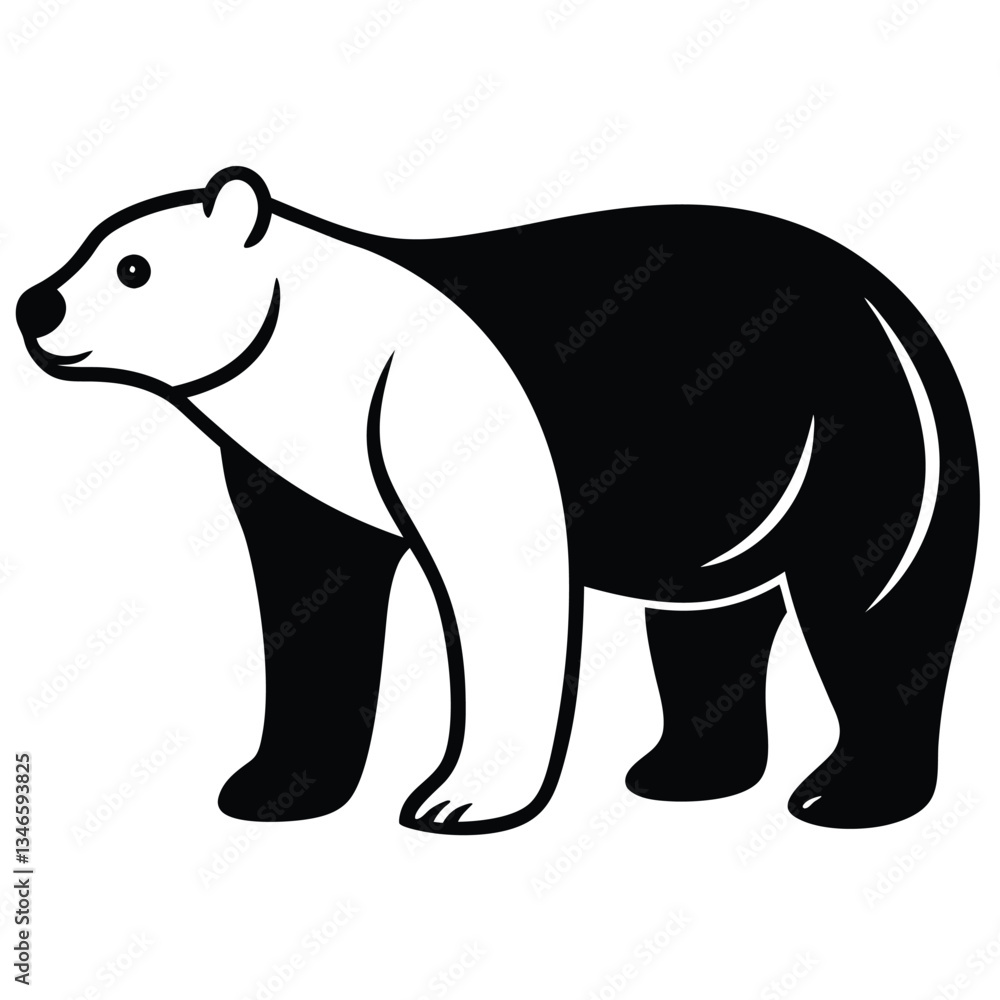 Fototapeta premium Adobe Illustrpolar bear vector silhouette illustration on black backgroundator Artwork