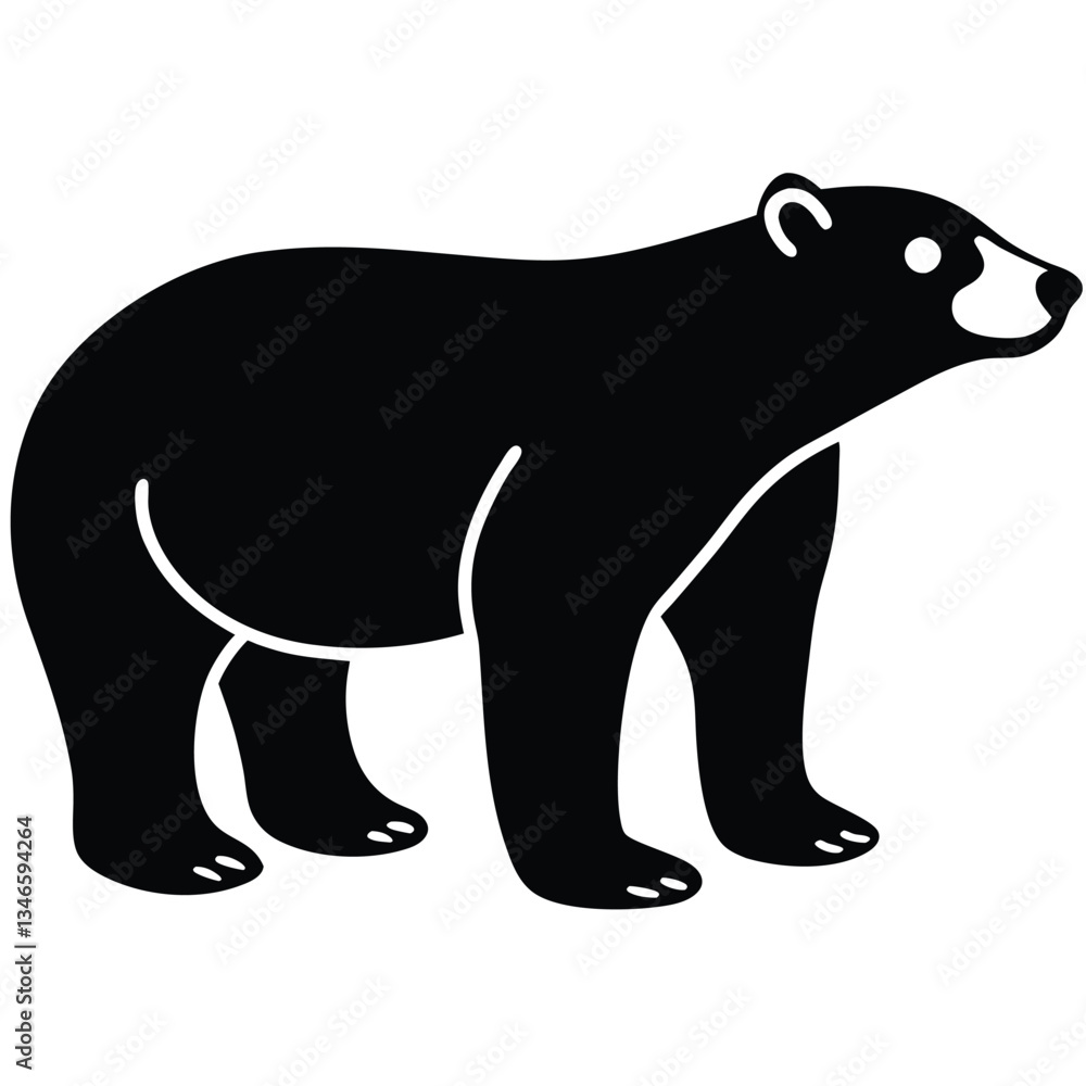 Fototapeta premium Adobe Illustrpolar bear vector silhouette illustration on black backgroundator Artwork