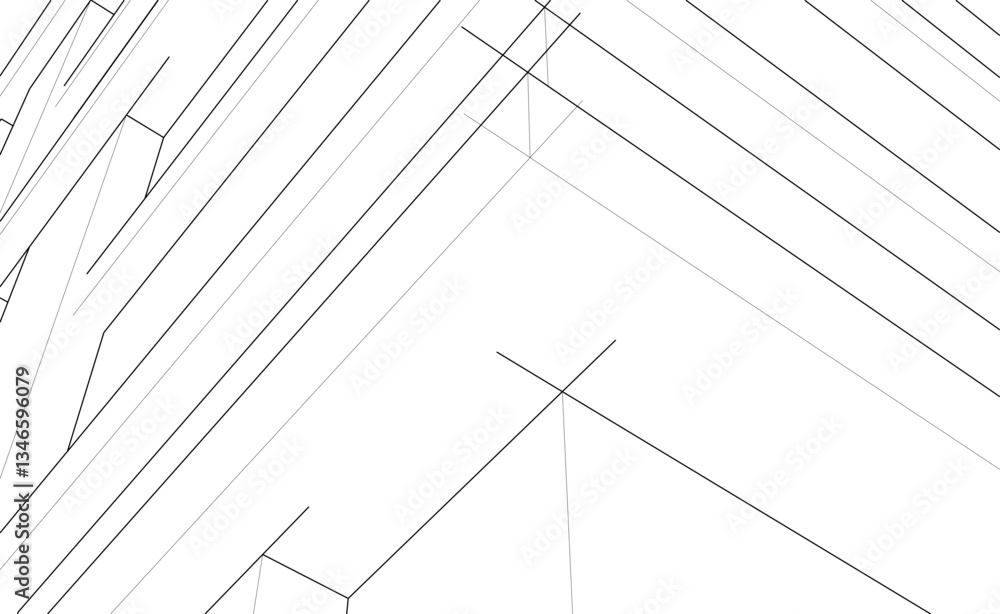 Modern Architectural Linear Wireframe 3d Sketch Modern Architectural Linear Wireframe 3d Sketch