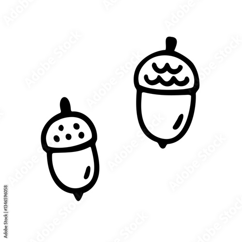 シンプルなどんぐりのイラスト素材