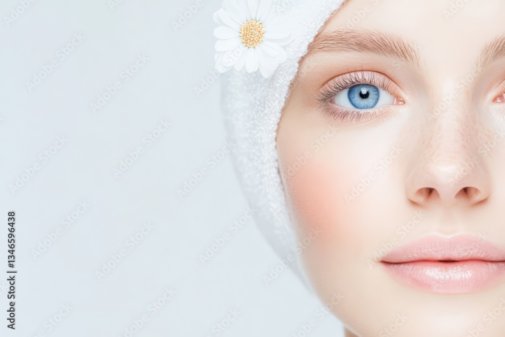 Woman Relaxing with Hydrating Facial Mask in Spa Beauty Treatment
