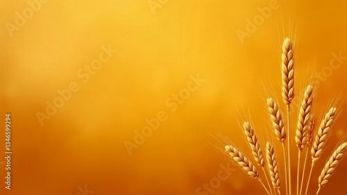 Background with wheat and empty space for text. Harvest festival, Lammas, grain harvest festival, bread day.