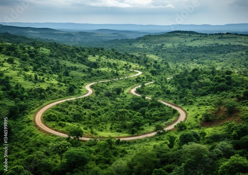 aerial view of the mountains