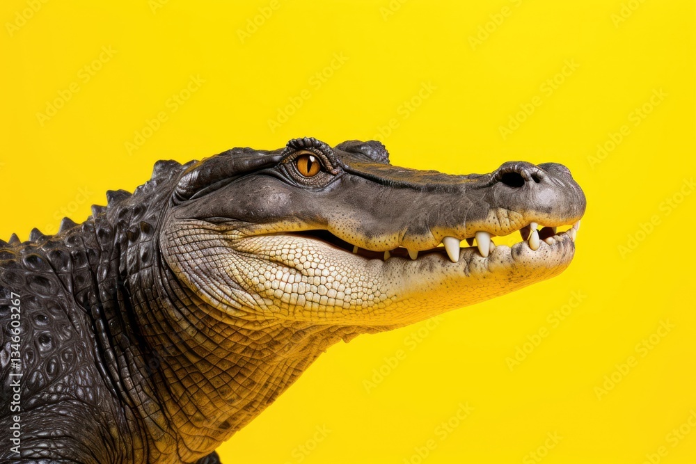 Fototapeta premium Alligator reptile animal yellow.