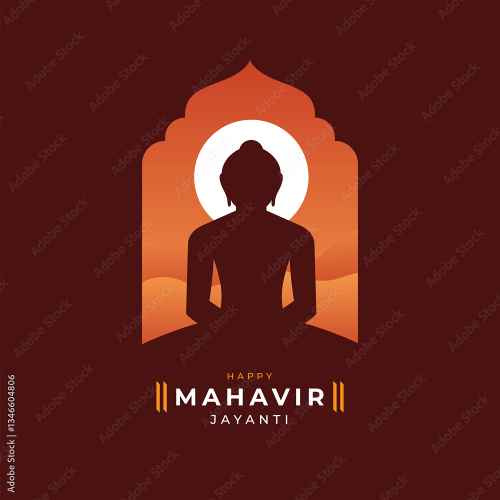 Happy Mahavir Jayanti Festival Vector Design Background Template