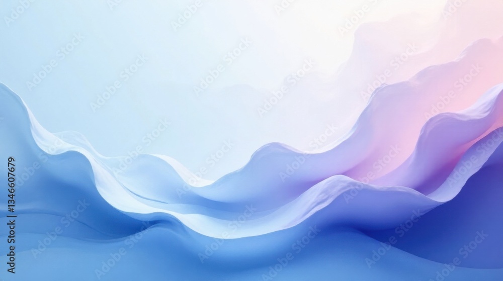 Fototapeta premium Serene Abstract Landscape of Gentle Undulating Hues in Pastel Blue and Lavender