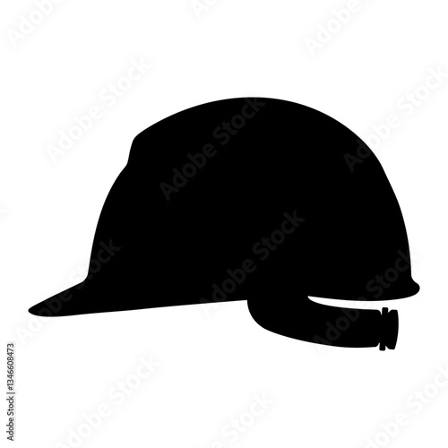 Hard hat silhouette profile view icon symbol. vector illustration