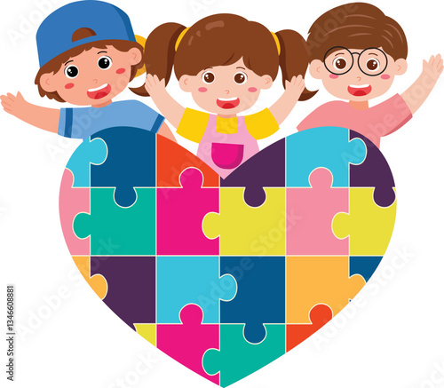 Kids Illustration for World Autism Awareness