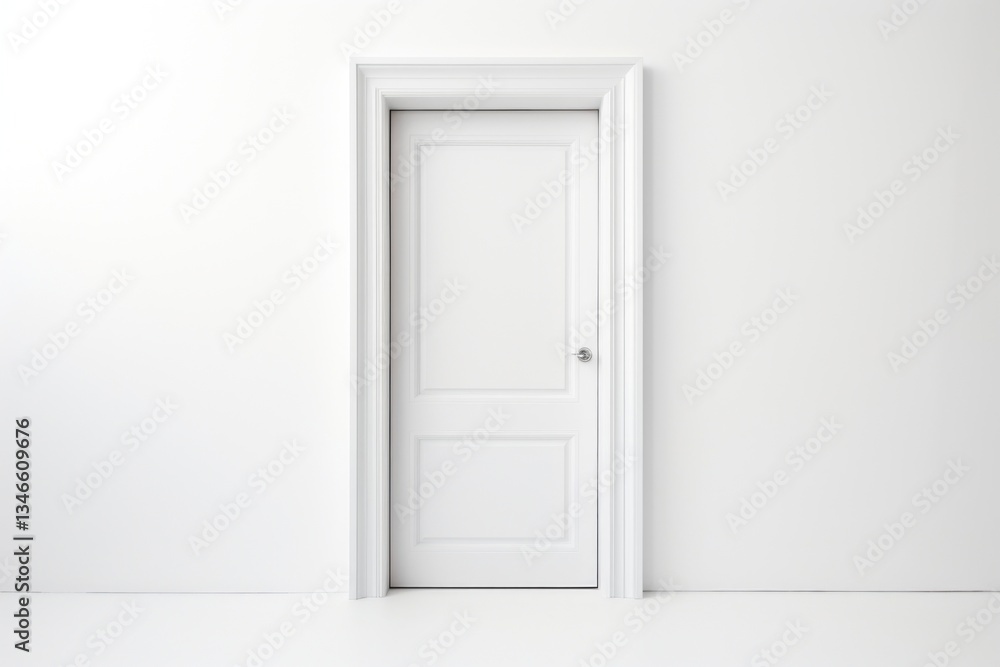 White door white background architecture protection. White door white background architecture protection.
