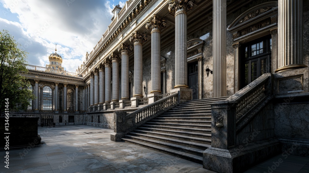 Grand architectural steps of historic palace st. Petersburg photography urban environment low angle heritage Grand architectural steps of historic palace st. Petersburg photography urban environment low angle heritage