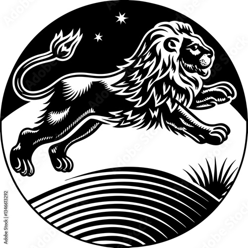 Wallpaper Mural Jumping Lion Silhouette Torontodigital.ca