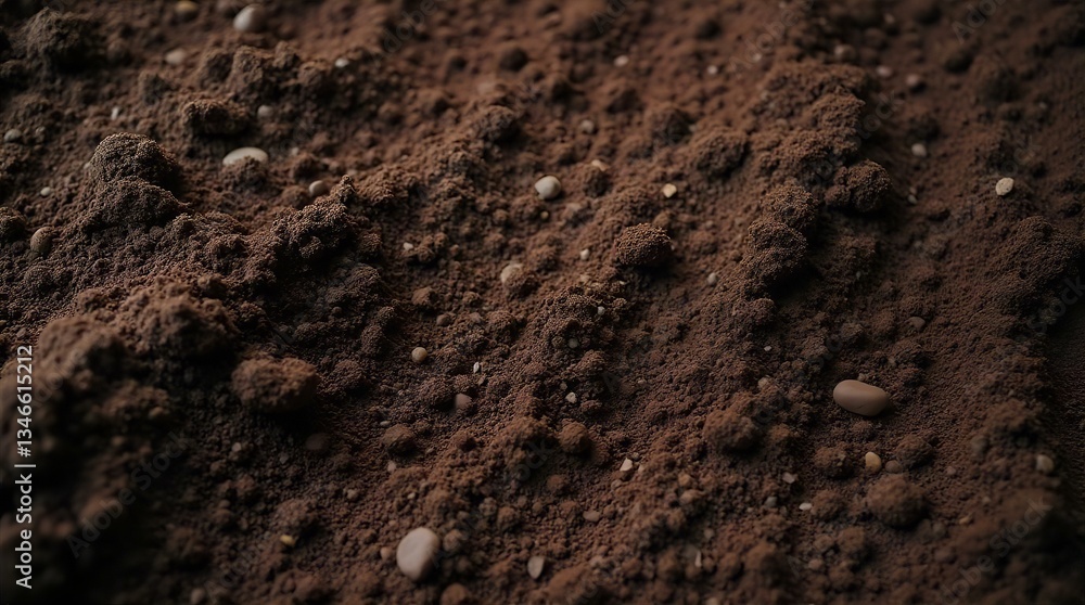 Dark Brown Soil and Pebbles Texture Close-Up | Natural Earth Ground Detail Dark Brown Soil and Pebbles Texture Close-Up | Natural Earth Ground Detail