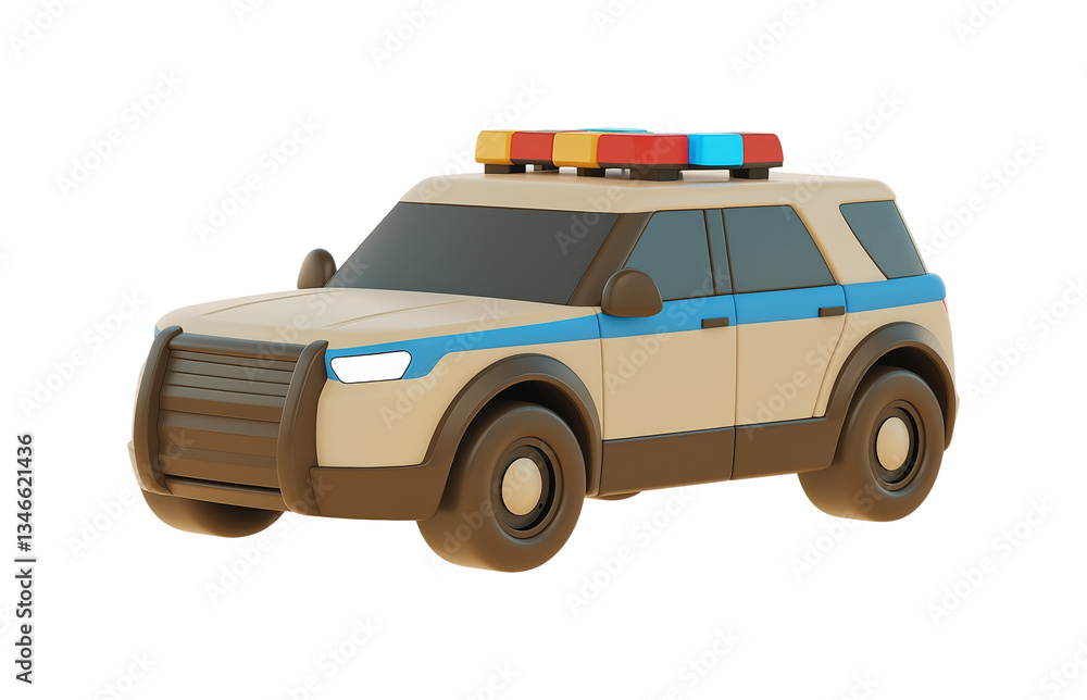 Stylized police SUV with emergency lights PNG on Transparent Background Stylized police SUV with emergency lights PNG on Transparent Background