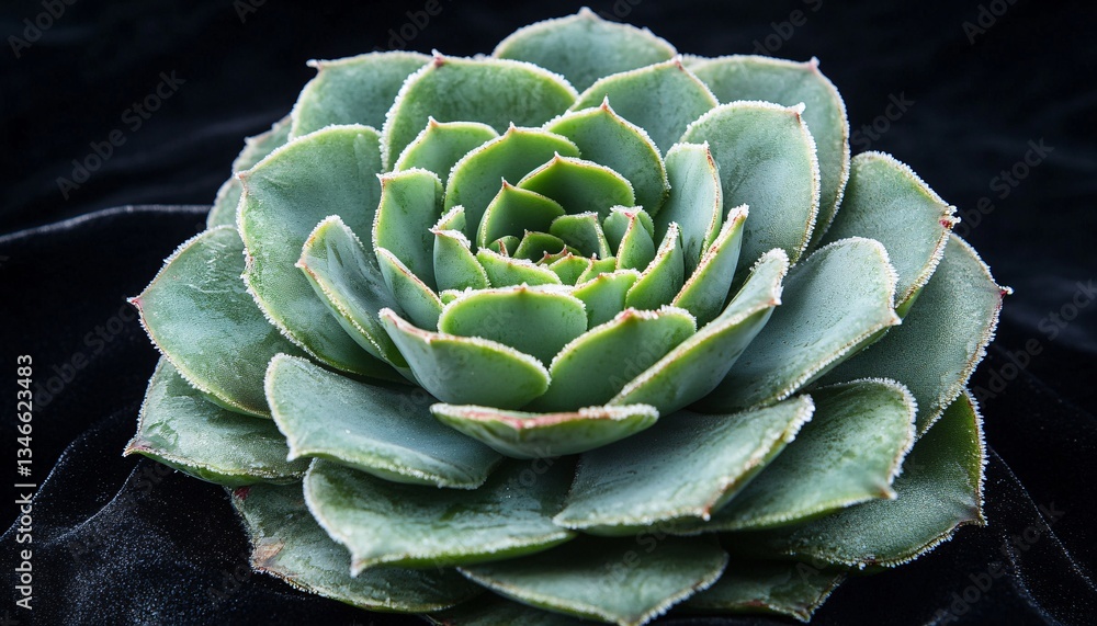 Obraz premium Close Up of Echeveria Rosette on Velvet Background