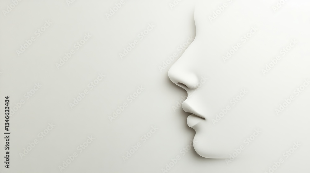 Silhouette of a face concept minimalistic design shadow play artistic environment close-up viewpoint Silhouette of a face concept minimalistic design shadow play artistic environment close-up viewpoint