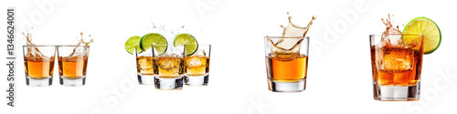 Wallpaper Mural A collection of various types of classic cocktail drinks such as whiskey rum or bourbon served in glasses with ice lemon and lime garnishes creating a refreshing and sophisticated bar setting Torontodigital.ca