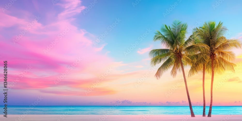 Obraz premium Palm Trees Banner