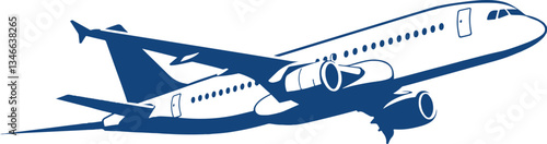 Blue Passenger Plane Taking Flight