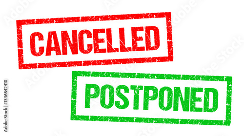 Cancelled / Postponed (English spelling)