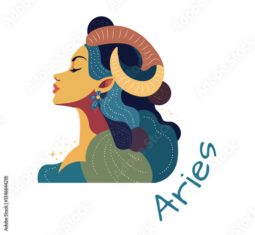 
The illustration - zodiac sign in the modern style.

