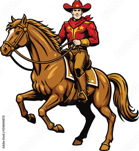Cowboy Riding a Galloping Horse