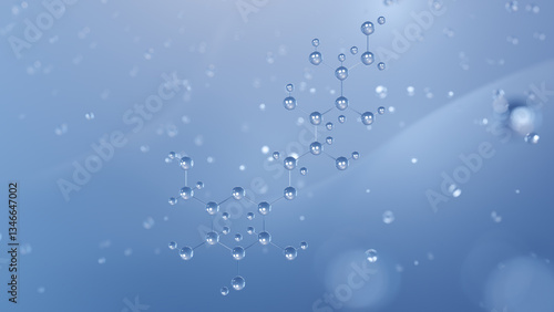 Fototapeta Naklejka Na Ścianę i Meble -  isomalt molecular structure, 3d model molecule, e953 structural chemical formula view from a microscope